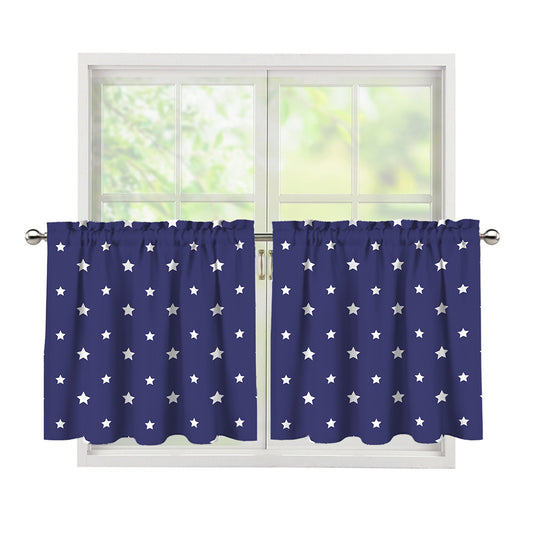 American Little Star Pattern Print Tier Curtains