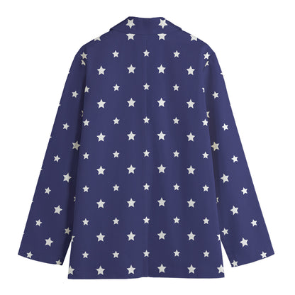 American Little Star Pattern Print Women's Cotton Blazer