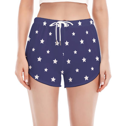 American Little Star Pattern Print Women's Split Running Shorts
