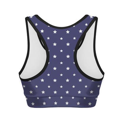 American Little Star Pattern Print Women's Sports Bra
