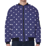 American Little Star Pattern Print Zip Sleeve Bomber Jacket