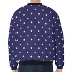 American Little Star Pattern Print Zip Sleeve Bomber Jacket