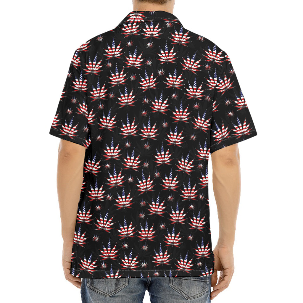American Marijuana Leaf Pattern Print Aloha Shirt
