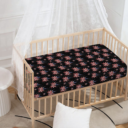 American Marijuana Leaf Pattern Print Baby Crib Sheet