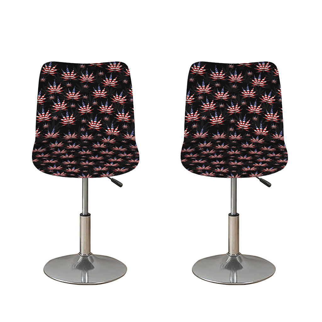 American Marijuana Leaf Pattern Print Bar Stool Covers