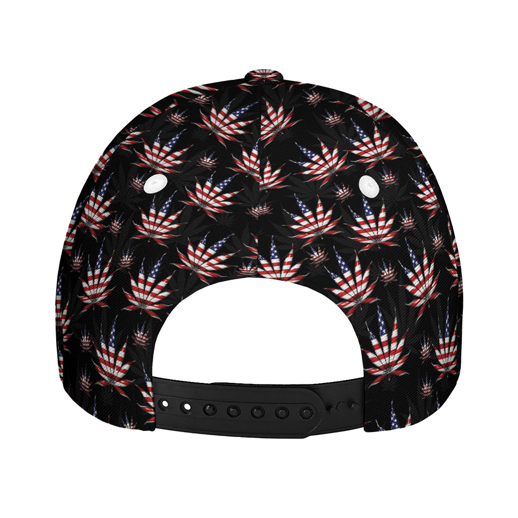 American Marijuana Leaf Pattern Print Baseball Cap