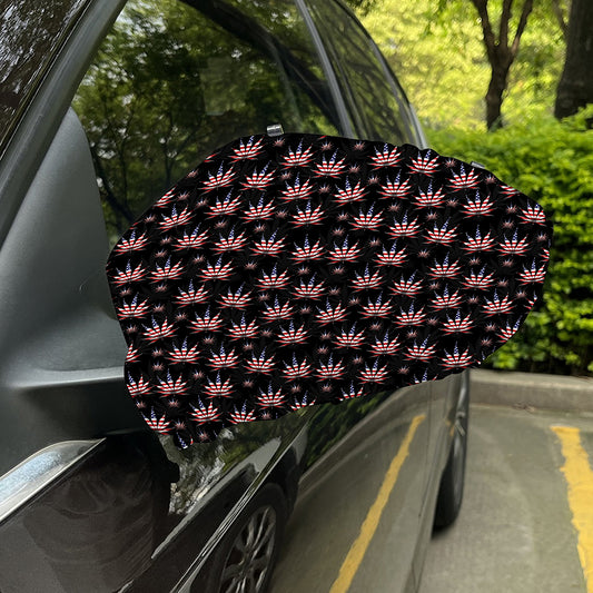 American Marijuana Leaf Pattern Print Car Side Mirror Covers