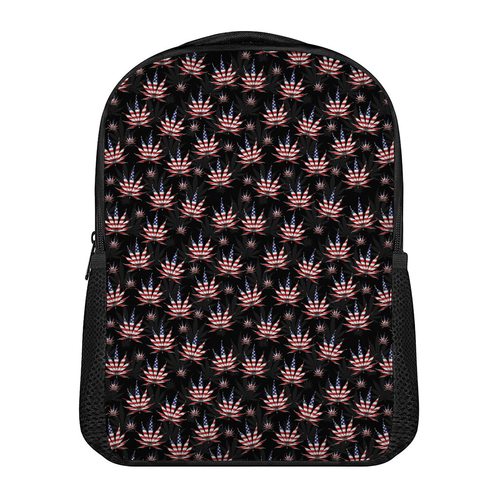 American Marijuana Leaf Pattern Print Casual Backpack