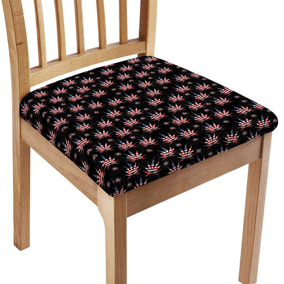 American Marijuana Leaf Pattern Print Chair Cushion Cover