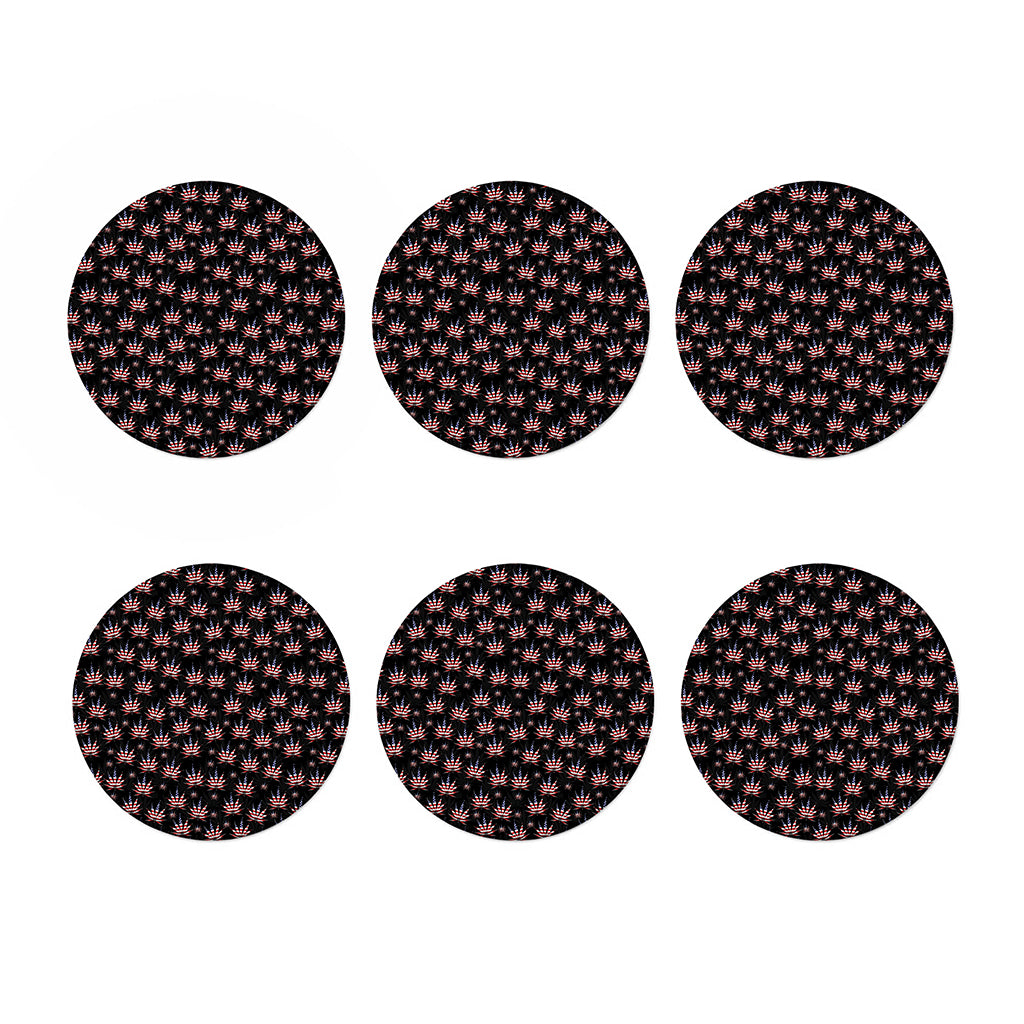 American Marijuana Leaf Pattern Print Coaster Set