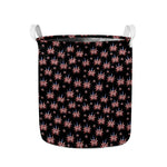 American Marijuana Leaf Pattern Print Collapsible Laundry Basket