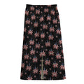 American Marijuana Leaf Pattern Print Cotton Front Slit Maxi Skirt