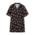 American Marijuana Leaf Pattern Print Cotton Hawaiian Shirt