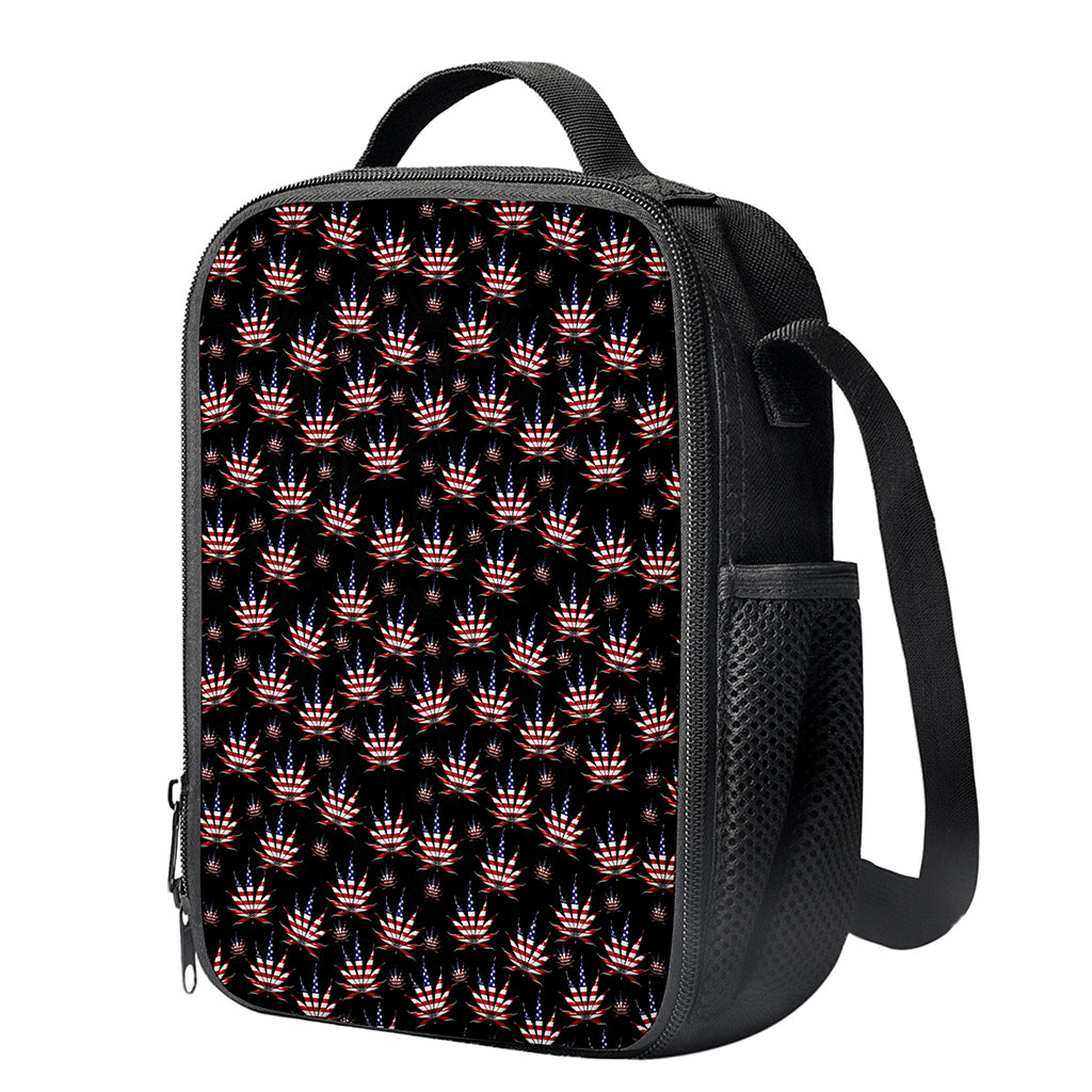 American Marijuana Leaf Pattern Print Crossbody Lunch Bag