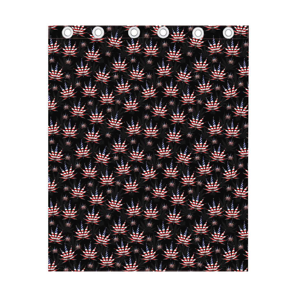 American Marijuana Leaf Pattern Print Curtain