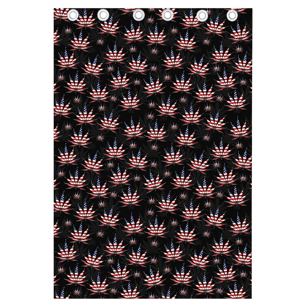 American Marijuana Leaf Pattern Print Curtain