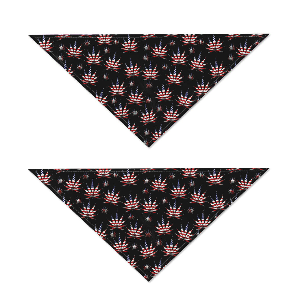 American Marijuana Leaf Pattern Print Dog Bandana