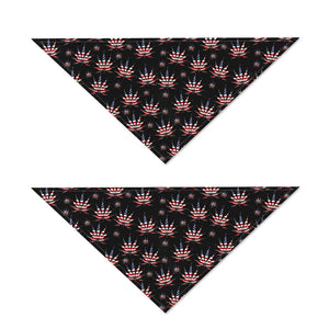 American Marijuana Leaf Pattern Print Dog Bandana