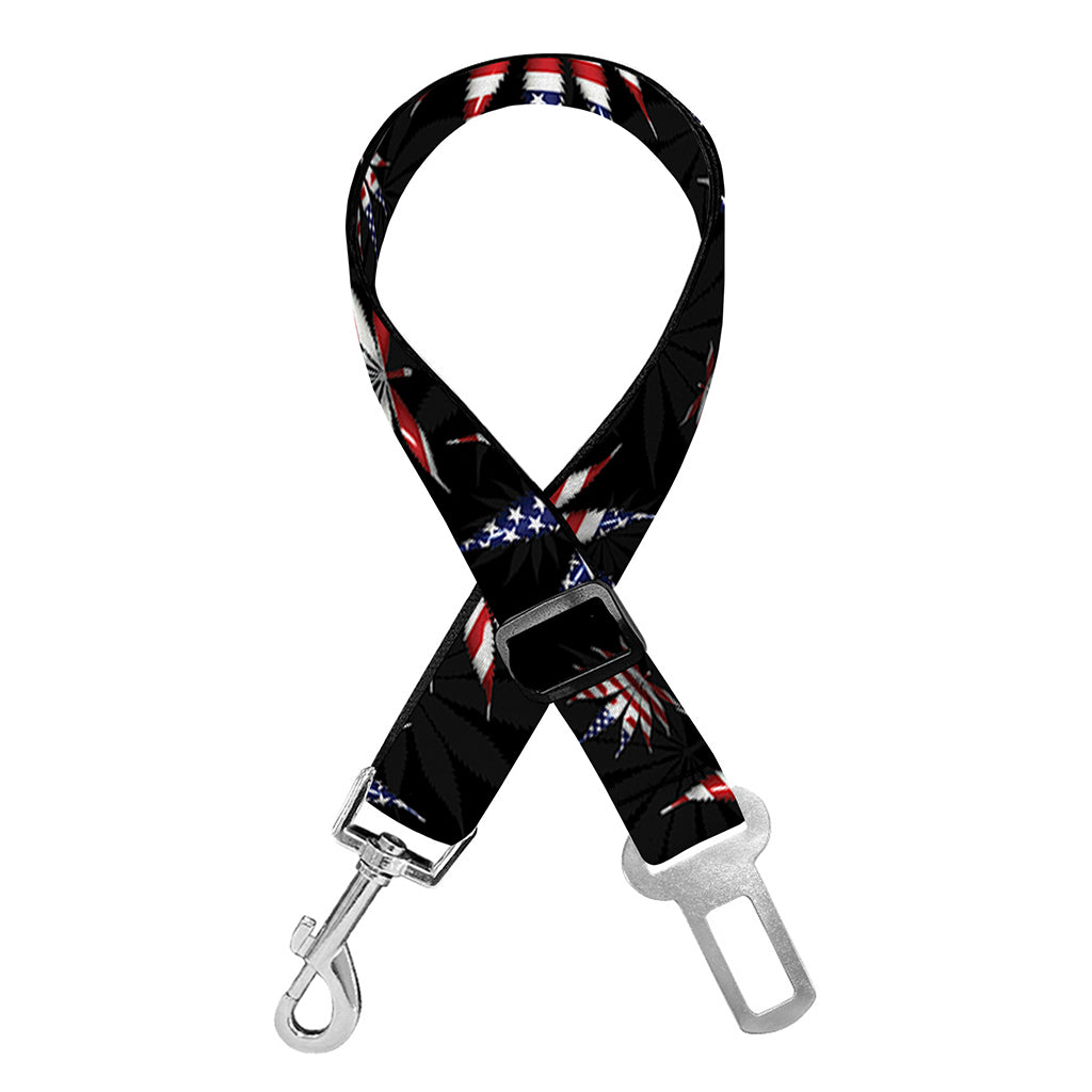 American Marijuana Leaf Pattern Print Dog Seat Belt