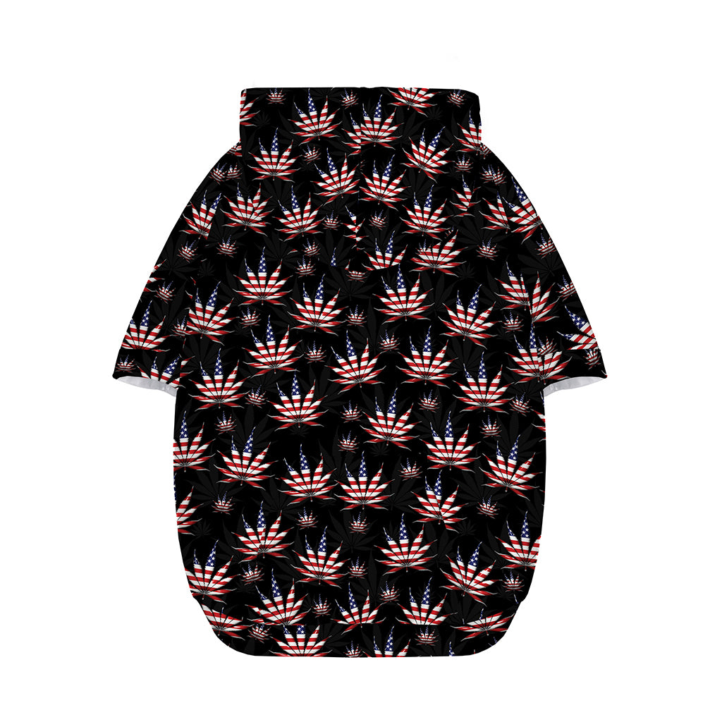 American Marijuana Leaf Pattern Print Dog Zip Up Hoodie