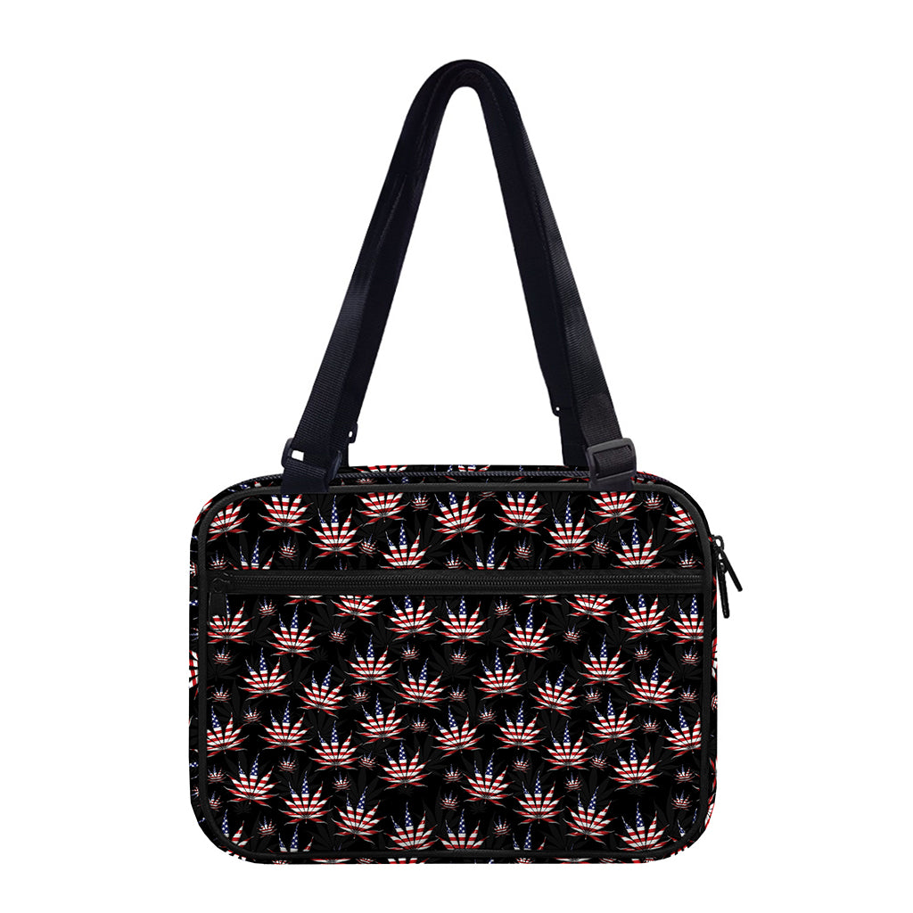 American Marijuana Leaf Pattern Print Double Strap Bible Bag