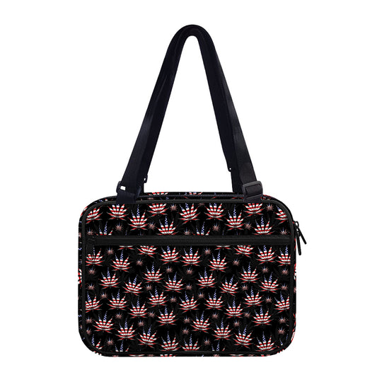 American Marijuana Leaf Pattern Print Double Strap Bible Bag