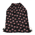 American Marijuana Leaf Pattern Print Drawstring Bag