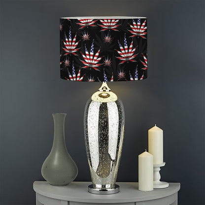 American Marijuana Leaf Pattern Print Drum Lamp Shade