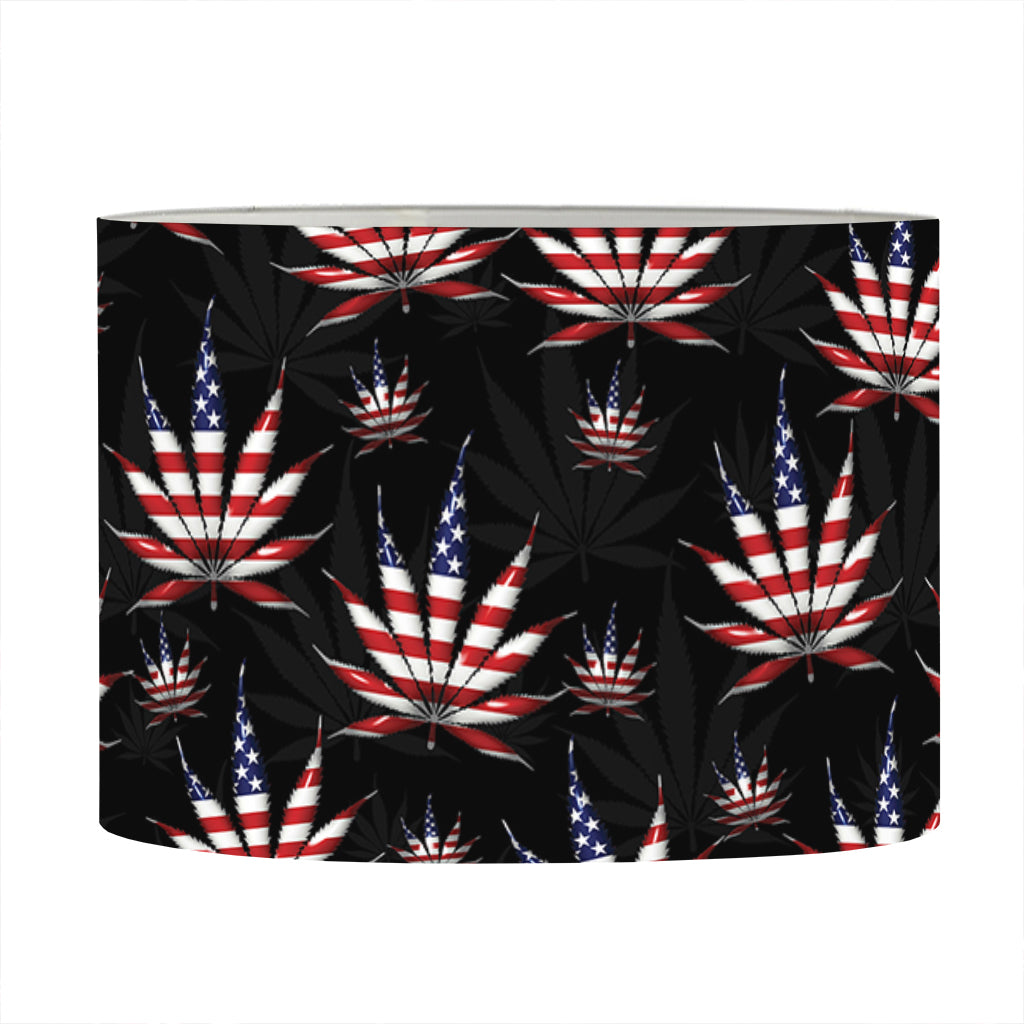 American Marijuana Leaf Pattern Print Drum Lamp Shade