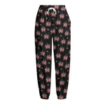 American Marijuana Leaf Pattern Print Fleece Lined Knit Pants