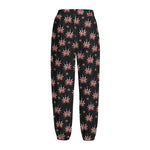 American Marijuana Leaf Pattern Print Fleece Lined Knit Pants