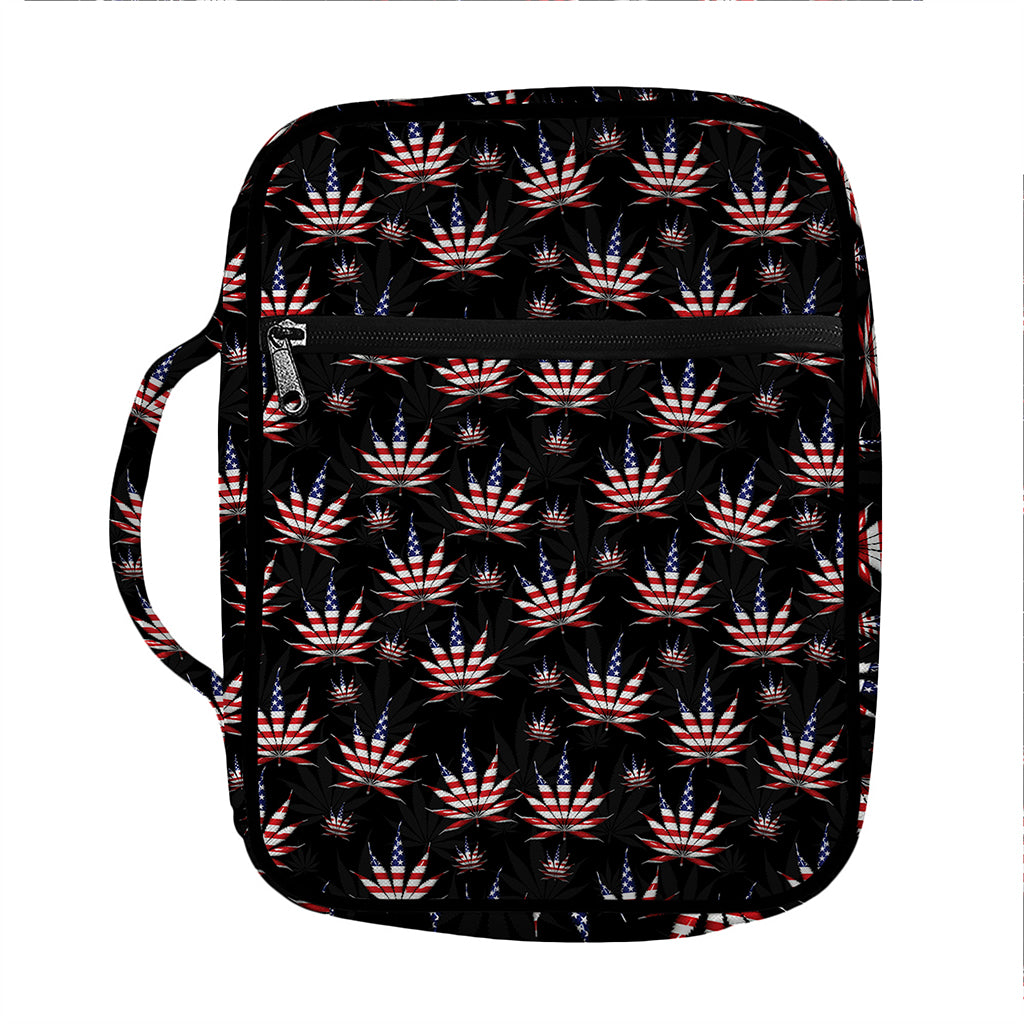 American Marijuana Leaf Pattern Print Front Pocket Bible Bag