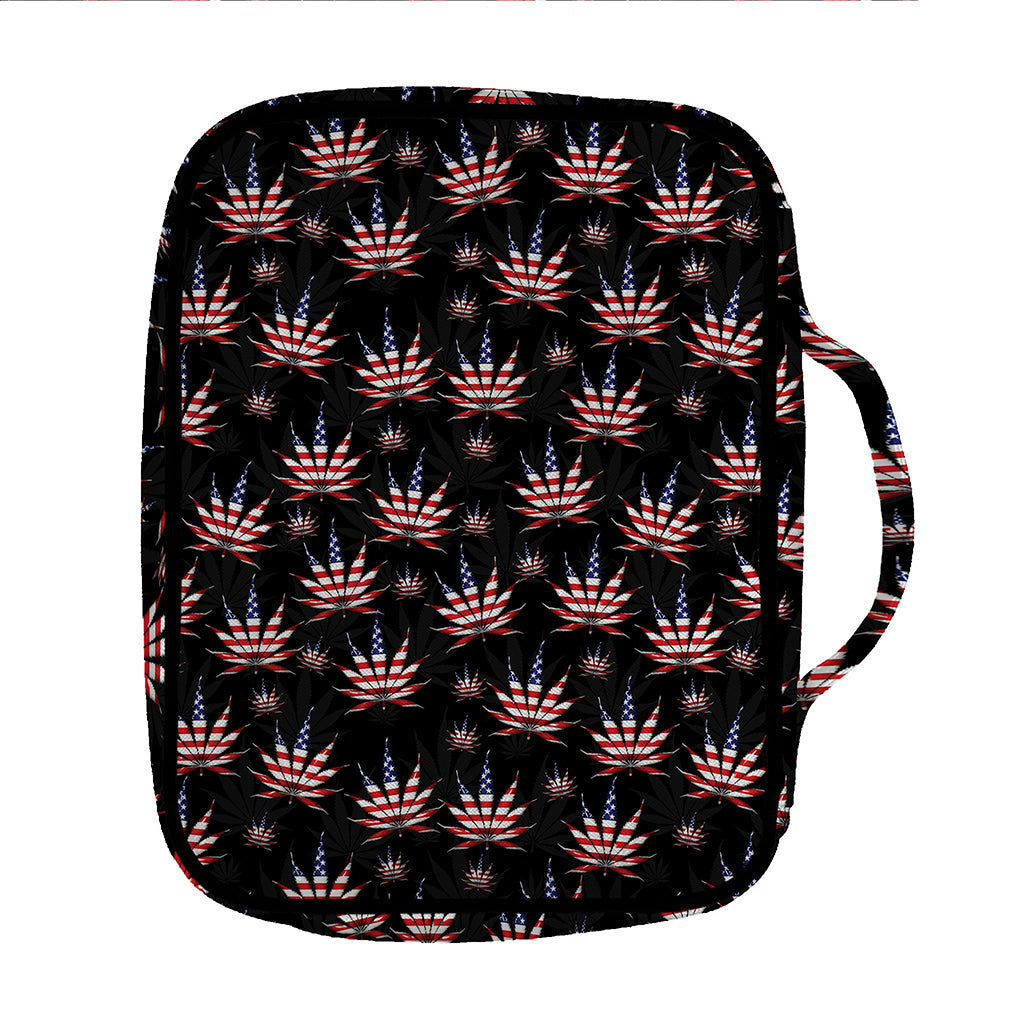 American Marijuana Leaf Pattern Print Front Pocket Bible Bag