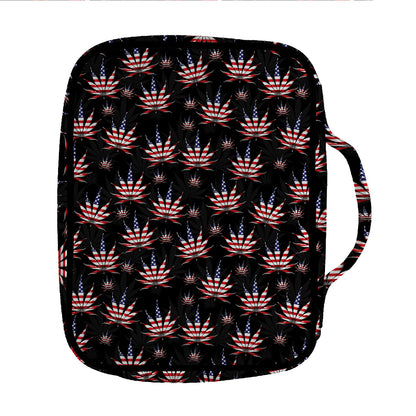 American Marijuana Leaf Pattern Print Front Pocket Bible Bag