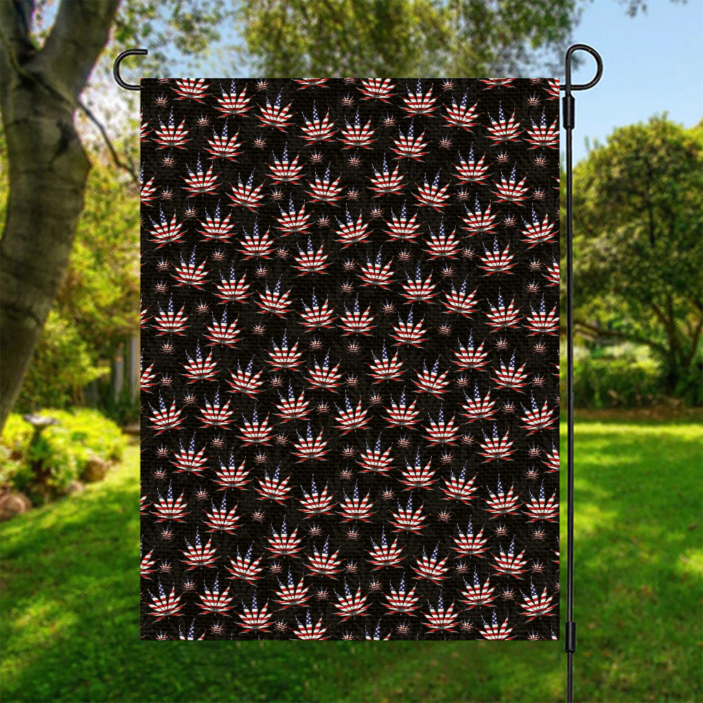 American Marijuana Leaf Pattern Print Garden Flag