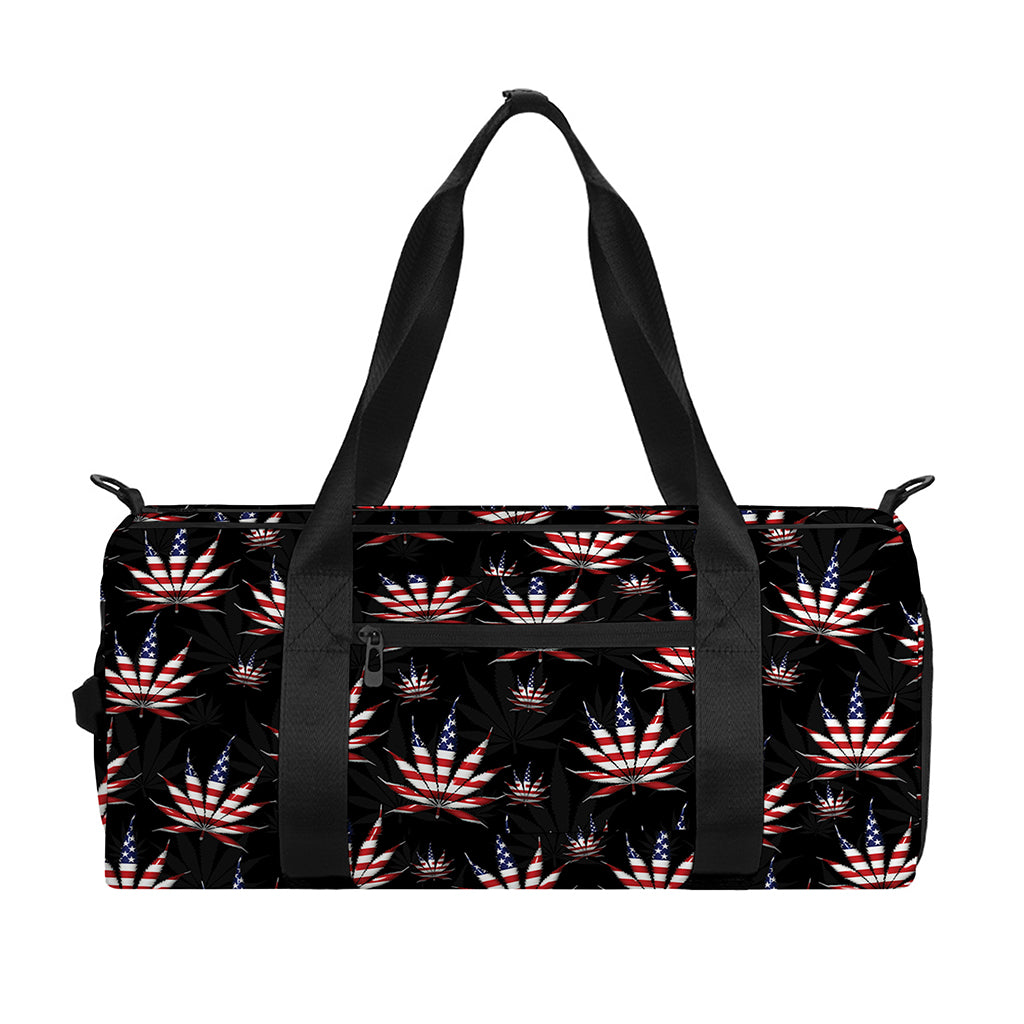 American Marijuana Leaf Pattern Print Gym Bag