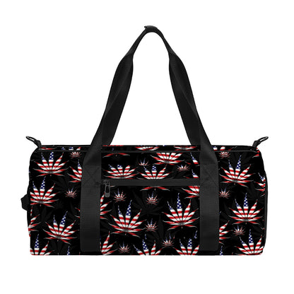 American Marijuana Leaf Pattern Print Gym Bag