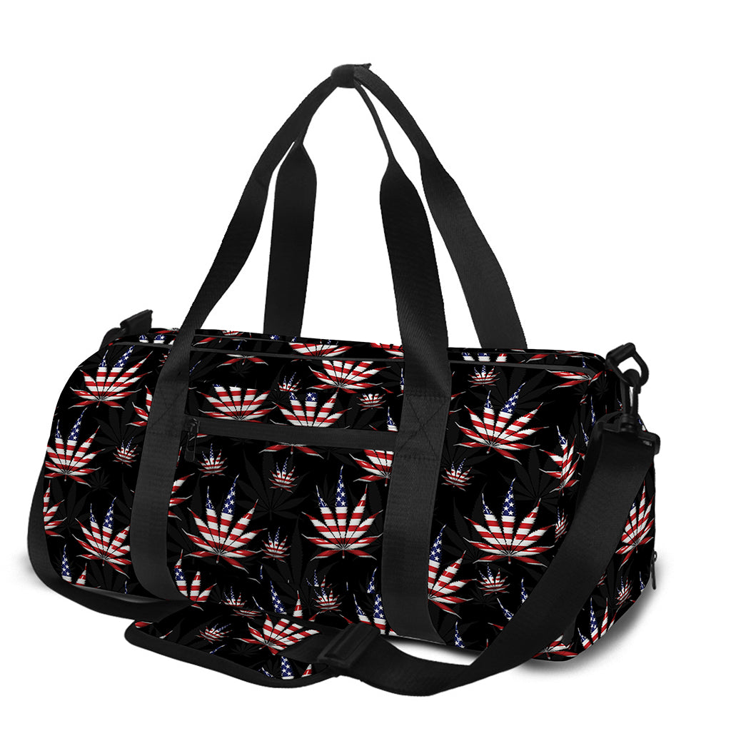 American Marijuana Leaf Pattern Print Gym Bag