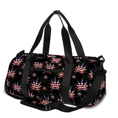 American Marijuana Leaf Pattern Print Gym Bag