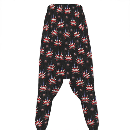 American Marijuana Leaf Pattern Print Hammer Pants