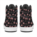 American Marijuana Leaf Pattern Print High Top Leather Sneakers