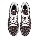 American Marijuana Leaf Pattern Print High Top Leather Sneakers