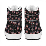American Marijuana Leaf Pattern Print High Top Leather Sneakers