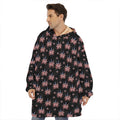 American Marijuana Leaf Pattern Print Hoodie Blanket
