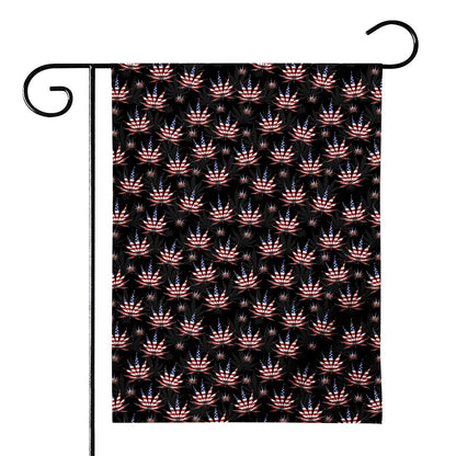 American Marijuana Leaf Pattern Print House Flag