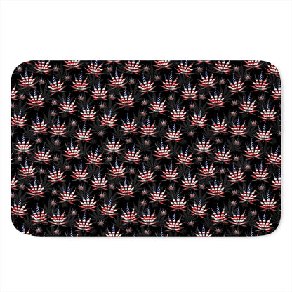 American Marijuana Leaf Pattern Print Indoor Door Mat