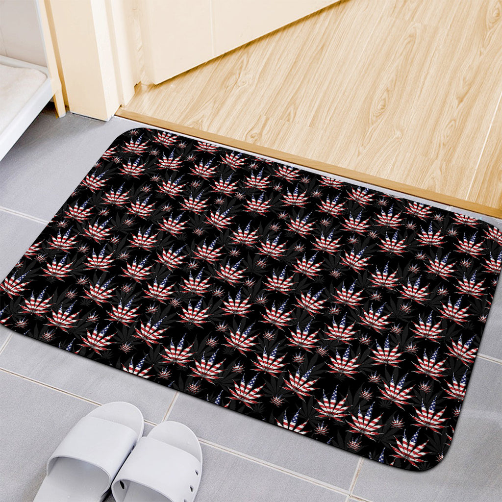 American Marijuana Leaf Pattern Print Indoor Door Mat