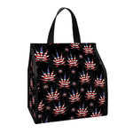 American Marijuana Leaf Pattern Print Insulated Lunch Tote