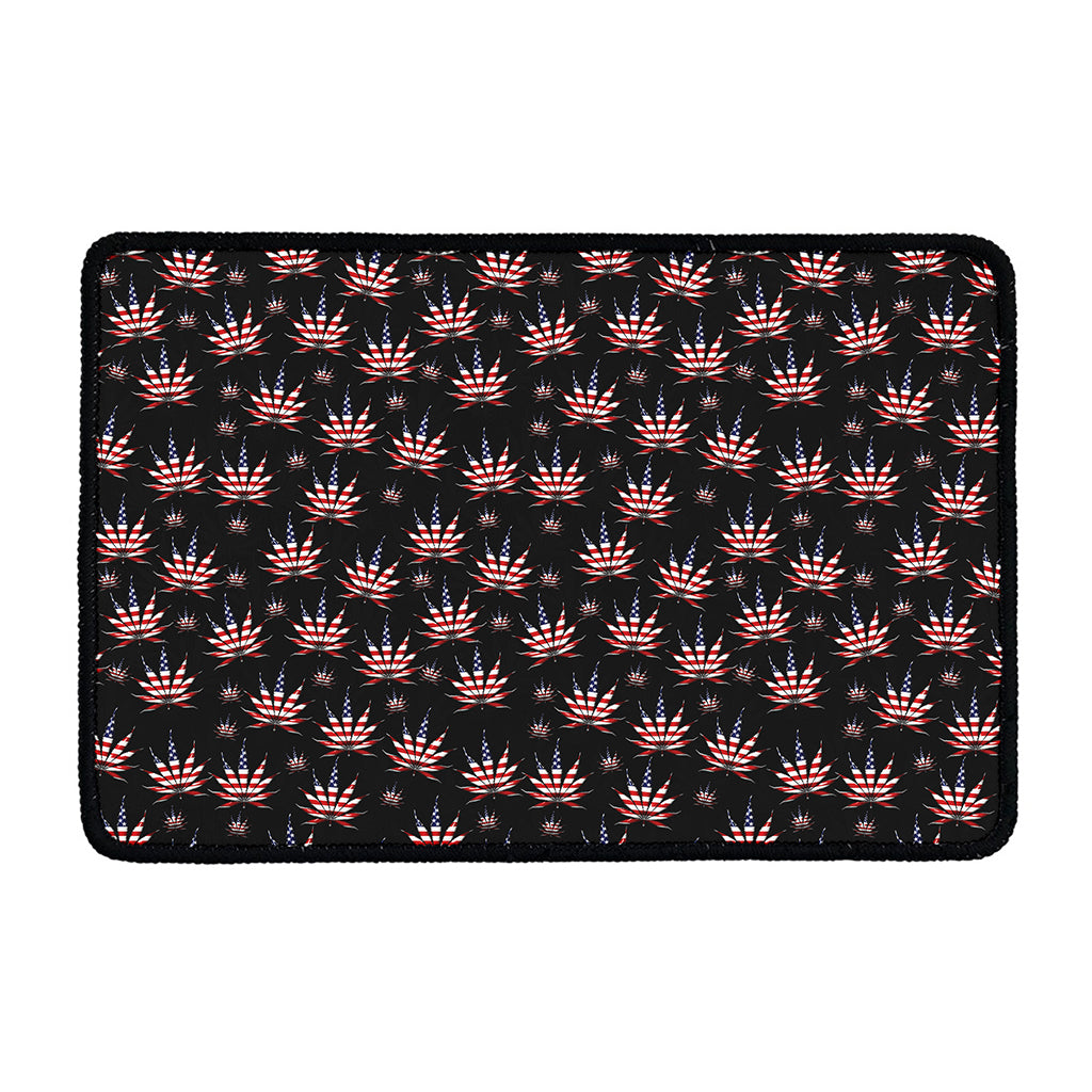 American Marijuana Leaf Pattern Print Kitchen Mat
