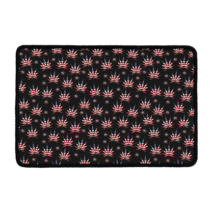 American Marijuana Leaf Pattern Print Kitchen Mat